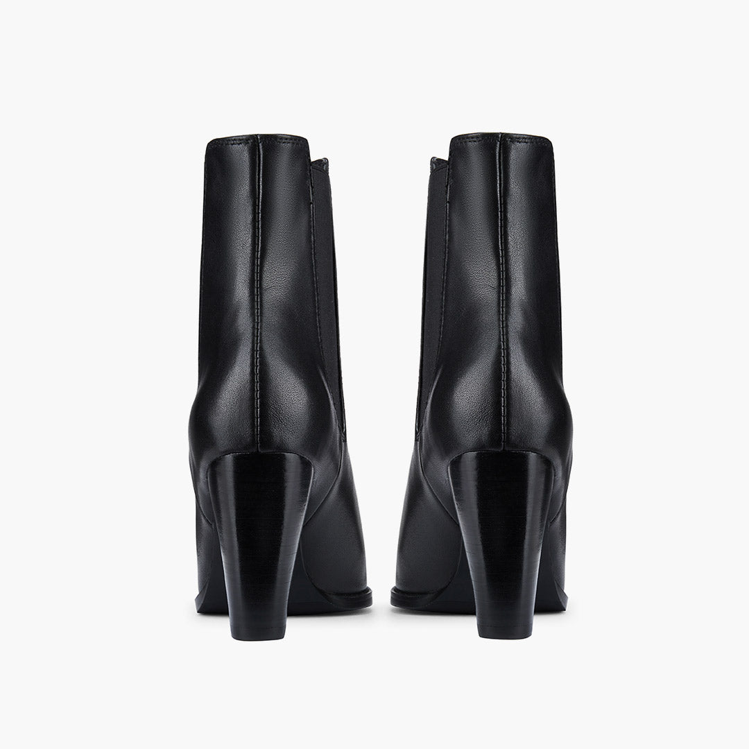 *JENNY BLACK - black leather cowboy boots