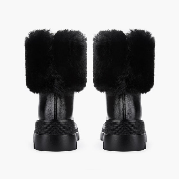 CAMERON BLACK - fur lined ankle boots