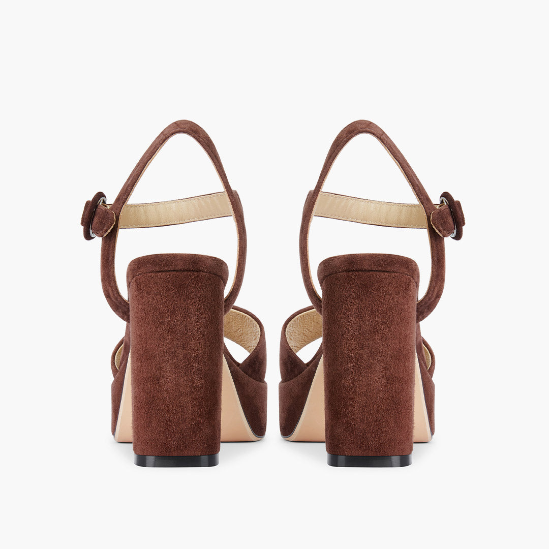 DELLA BROWN - suede platform sandals