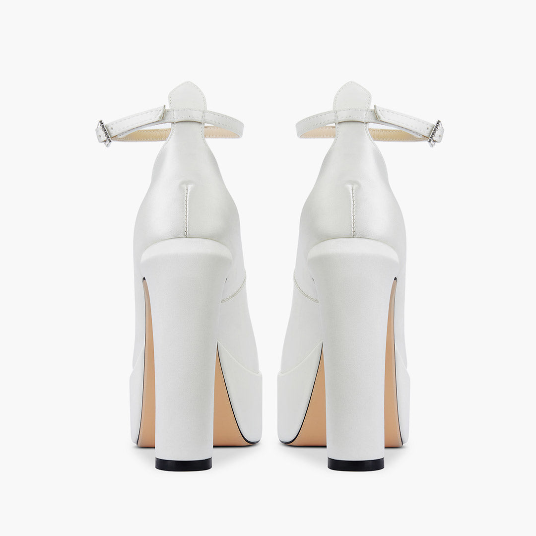 FABB - ivory satin high platform