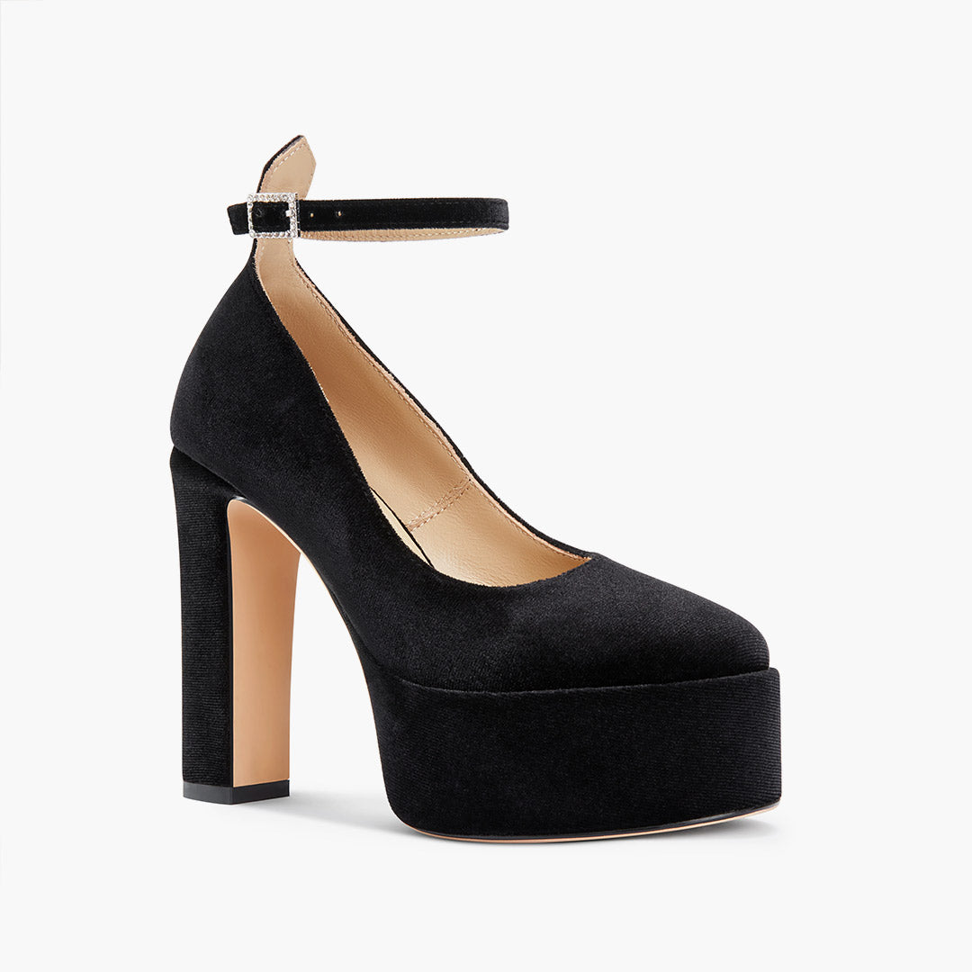 FABB - black patent high platform