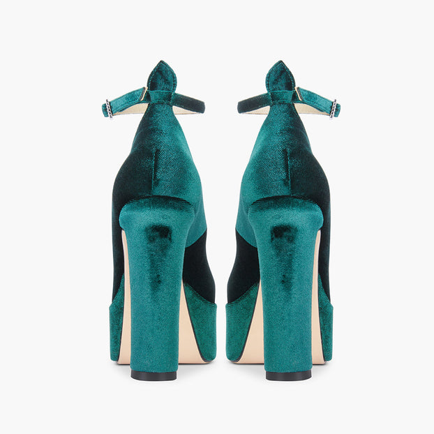 FABB - green velvet high platform