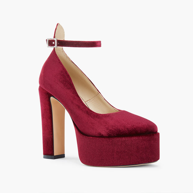 FABB - wine velvet high platform