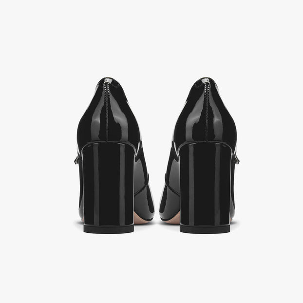 *GAYLE - black patent mary jane pumps