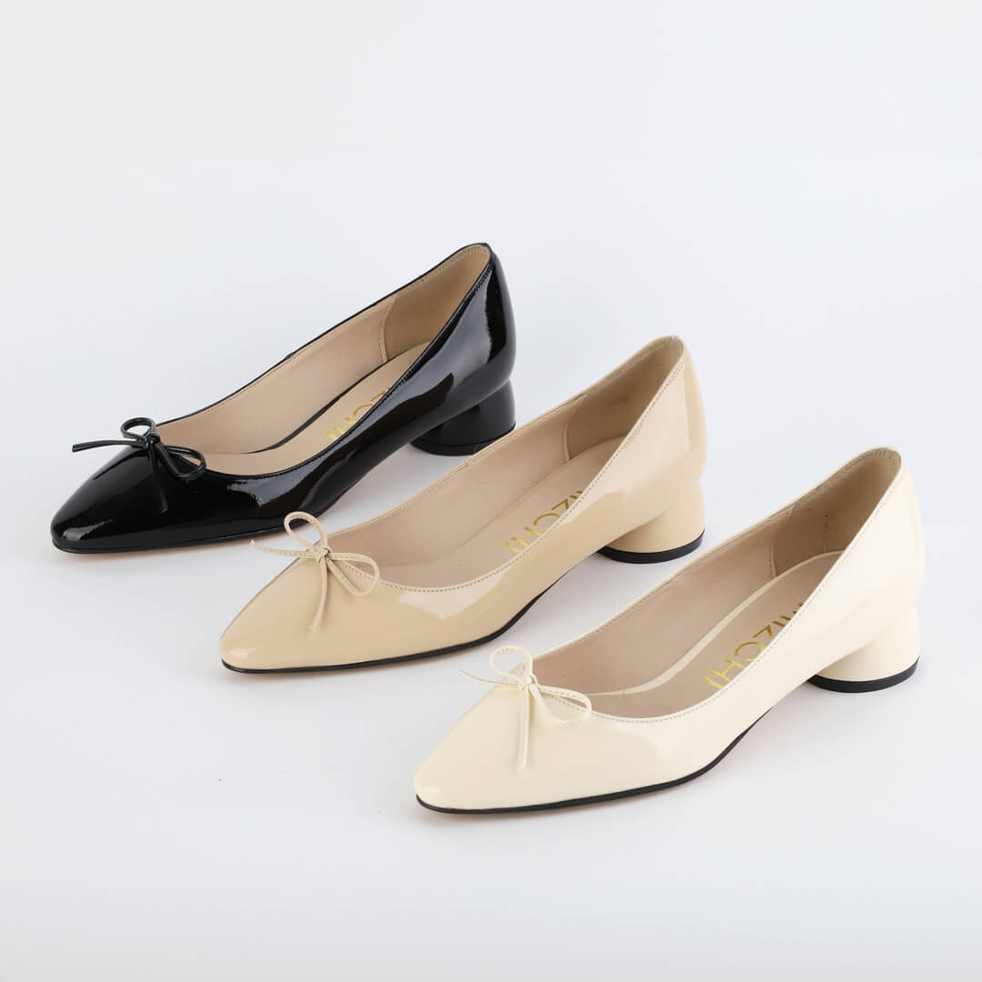 NEW HENRIETTA - patent chunky heel ballerina