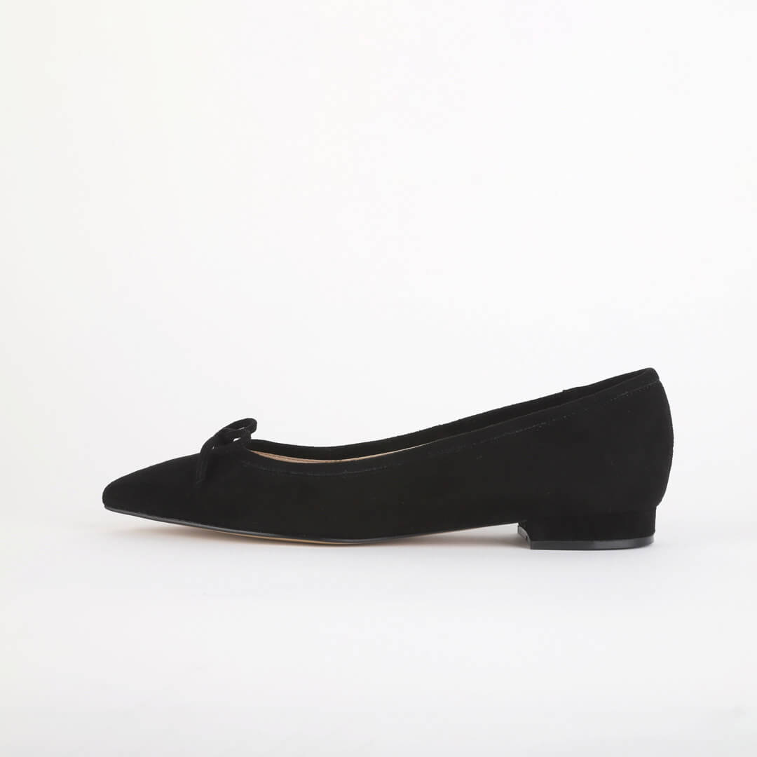 *UK size 2.5 - KAZY - black suede, 1.5cm heels