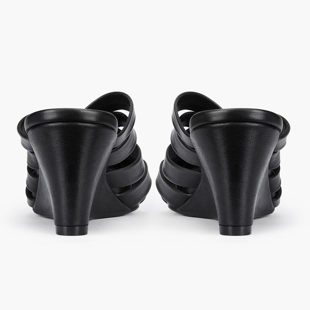 Kloss Black - Leather Wedge