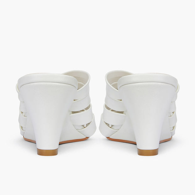 Kloss Off White - Leather Wedge
