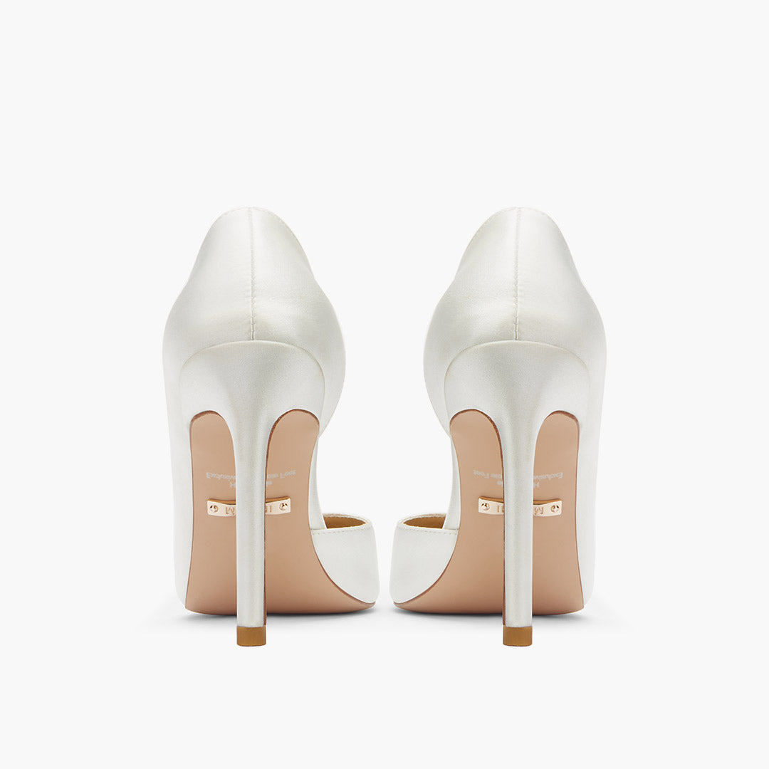 LALITA IVORY SATIN  - d'orsay cut heels