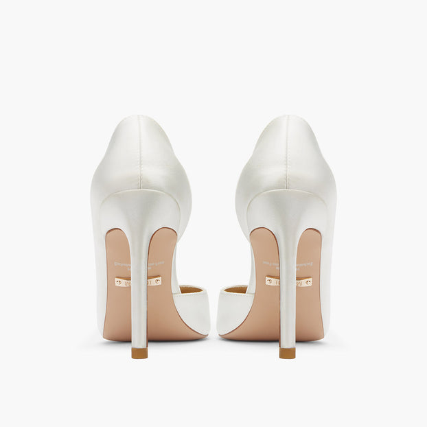 LALITA IVORY SATIN  - d'orsay cut heels