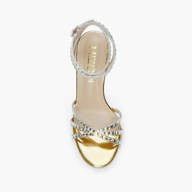 *MADDY GOLD  - diamond decor heels