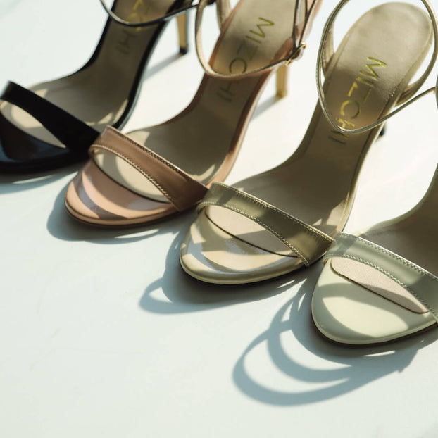 Petite Size Elegant Beige Patent Leather Sandals UK 2
