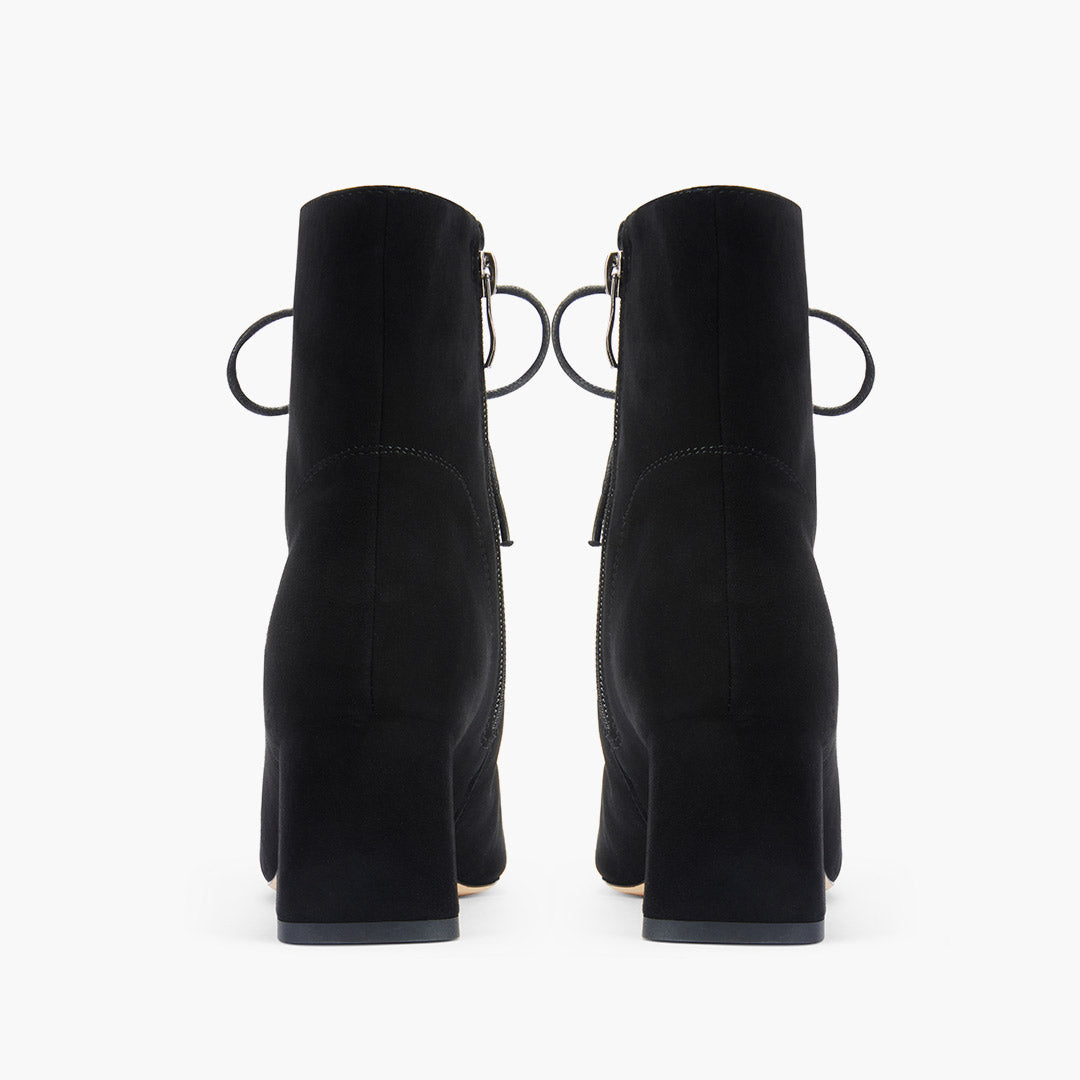 MILO BLACK- suede lace up bootie