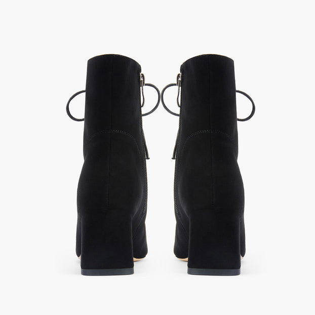 MILO BLACK- suede lace up bootie