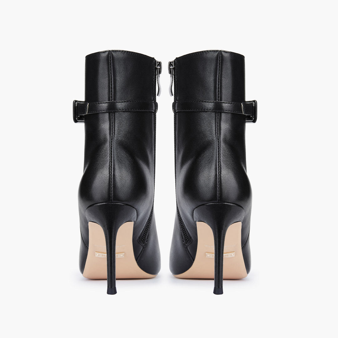 Na-Netta Black - Leather Ankle Boots