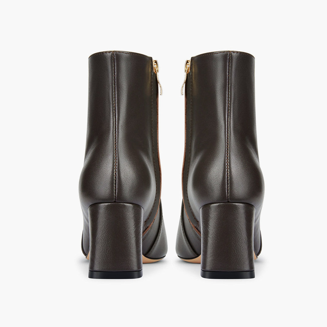 ROXANNE BROWN LEATHER - ankle boots