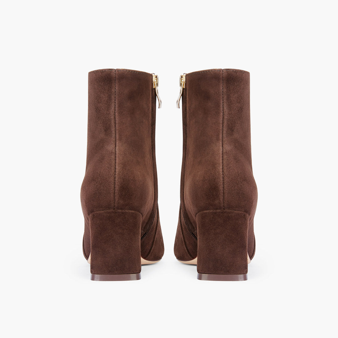 ROXANNE BROWN SUEDE - leather ankle boots