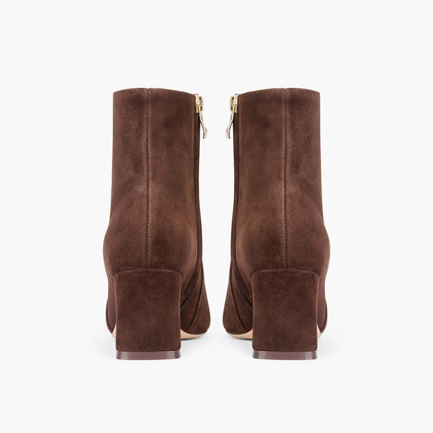 ROXANNE BROWN SUEDE - leather ankle boots