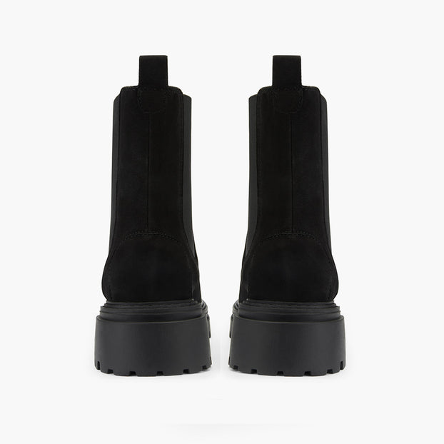*SAIGE NUBUCK - flatform chelsea boots