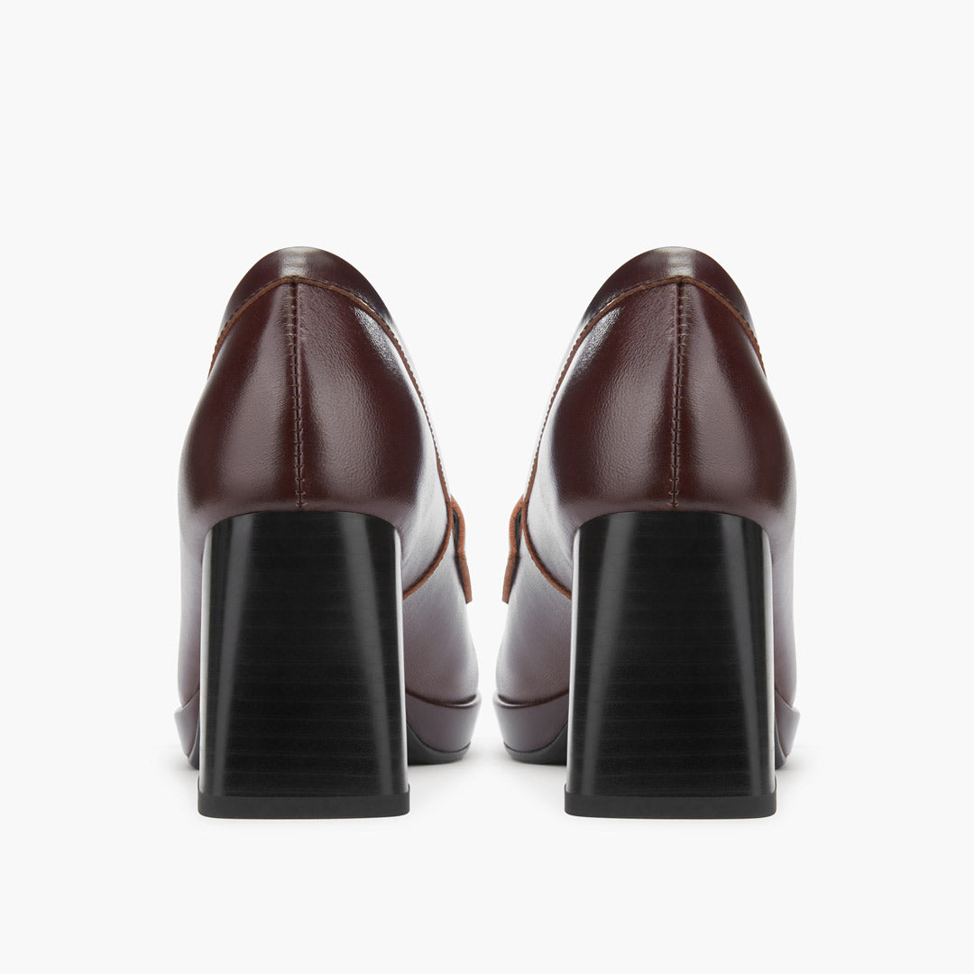 *SHARE BLACK - platform heel brogue