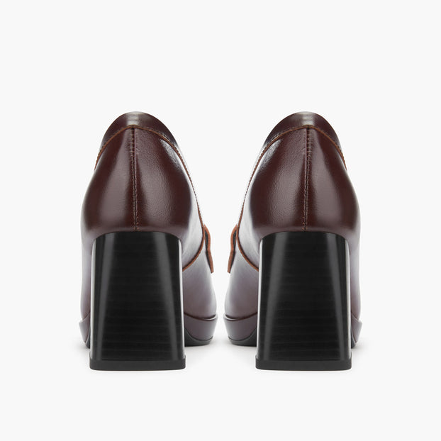 *SHARE BLACK - platform heel brogue