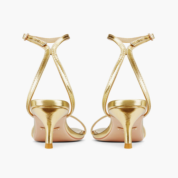Shiloh Gold Kitten - strappy sandals