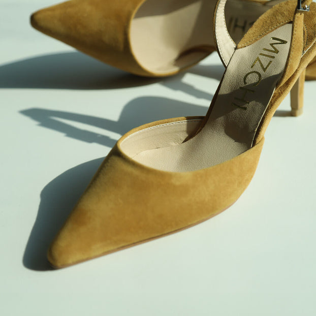 *UK size 2.5 - TESORO - beige suede, 5cm heel