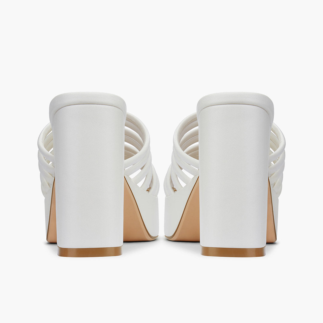 Stella White - Platform Mules