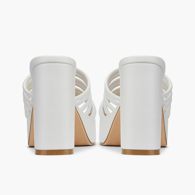 Stella White - Platform Mules