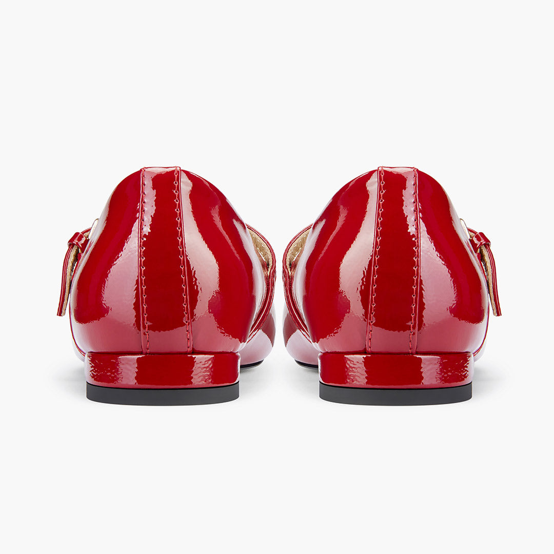 Zoara Red - Leather Mary Jane Ballet pumps