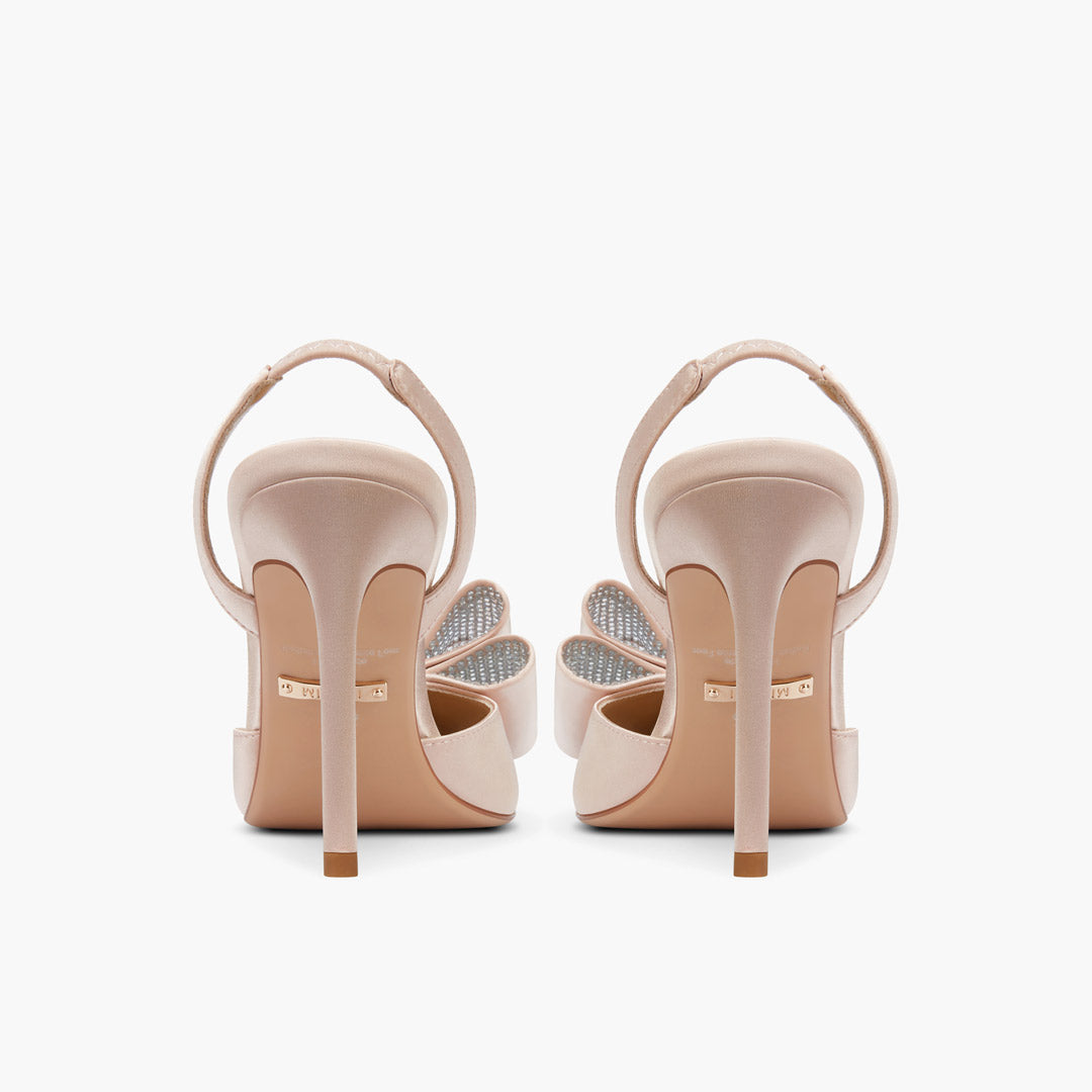 *ELYSIA - beige satin bow slingback