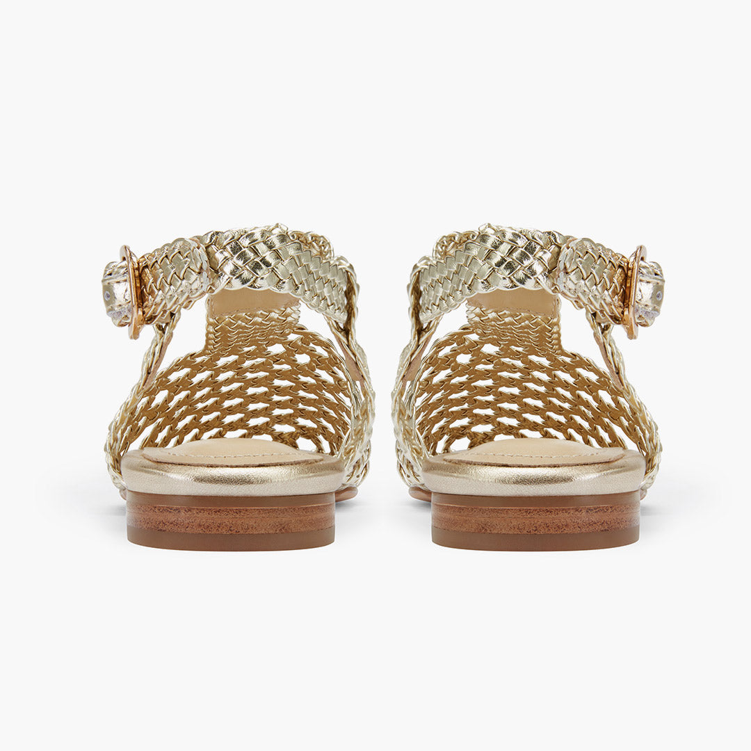 Mykonos Gold - Woven Leather Sandals