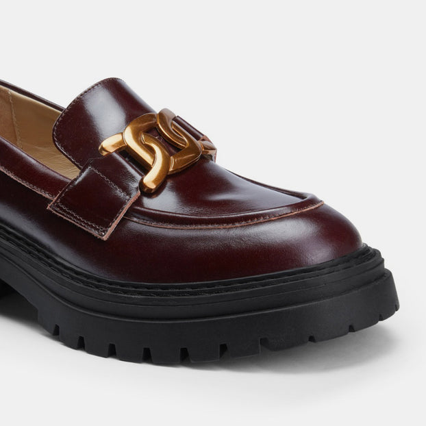 *ALCOR BROWN - flatform leather brogue