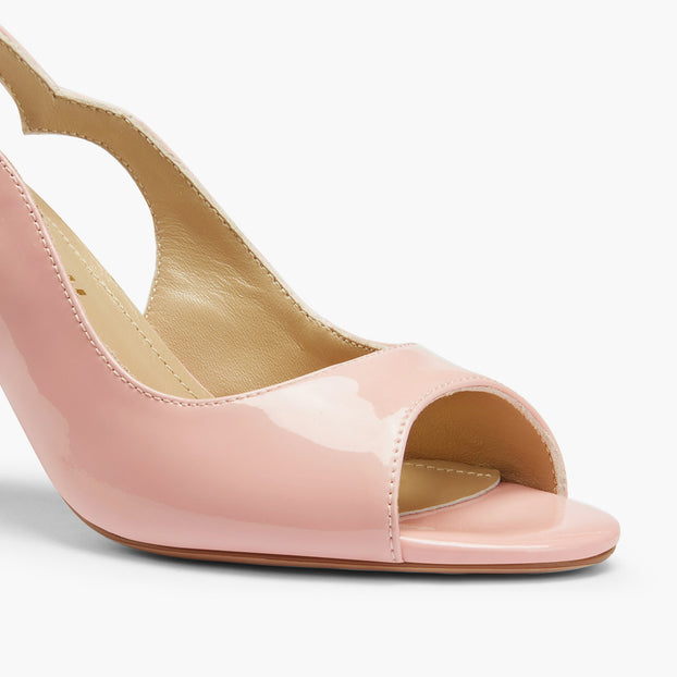 *ANGELIKA PINK PATENT - open toe slingback