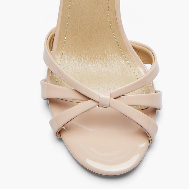 AMELIA BEIGE PATENT - wedge heel sandals