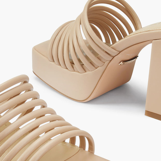 Stella Beige - Platform Mules