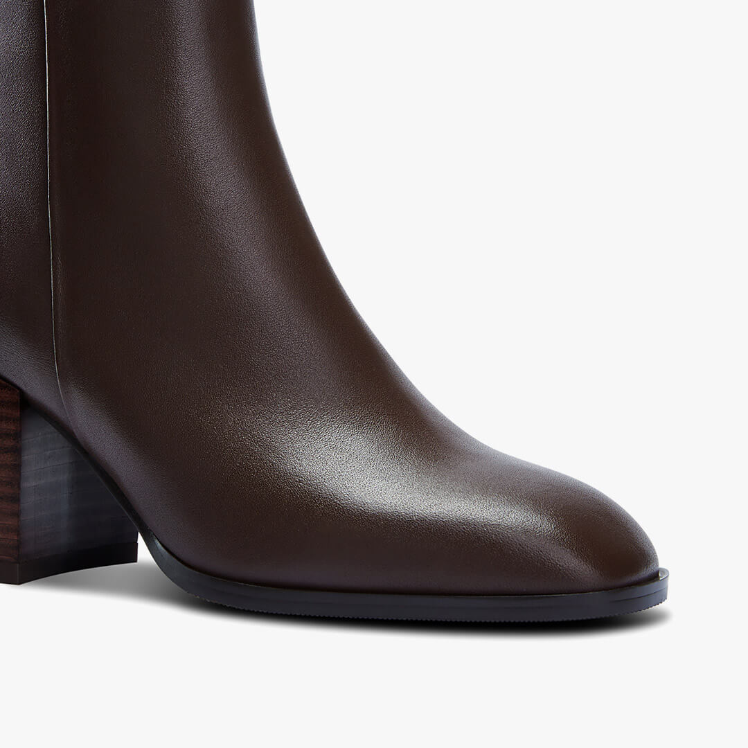 *BELGO - brown chunky heel ankle boot