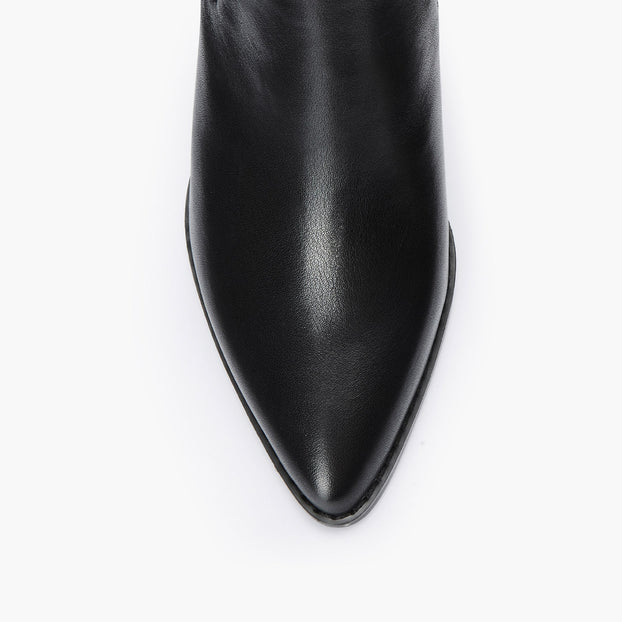 *JENNY BLACK - black leather cowboy boots