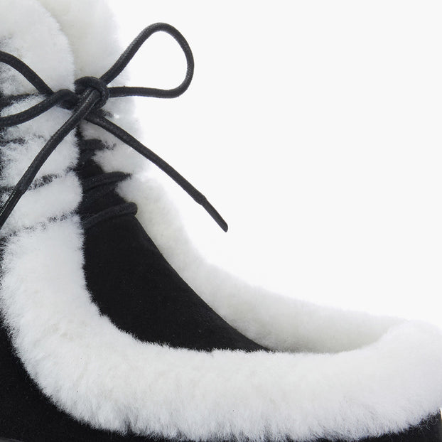 MARLO FUR - black suede ankle boots