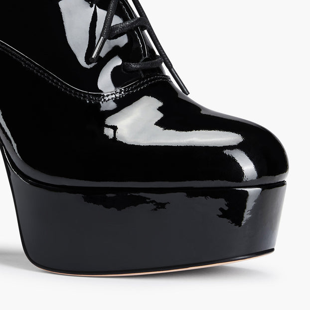 BORGHONA BLACK - lace up platform heels
