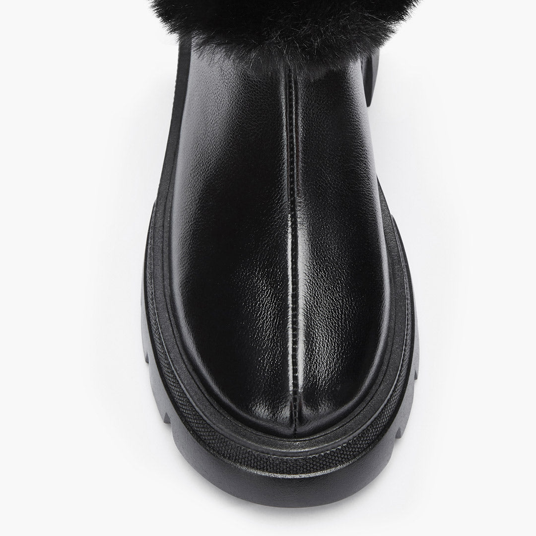 CAMERON BLACK - fur lined ankle boots