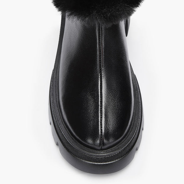 CAMERON BLACK - fur lined ankle boots