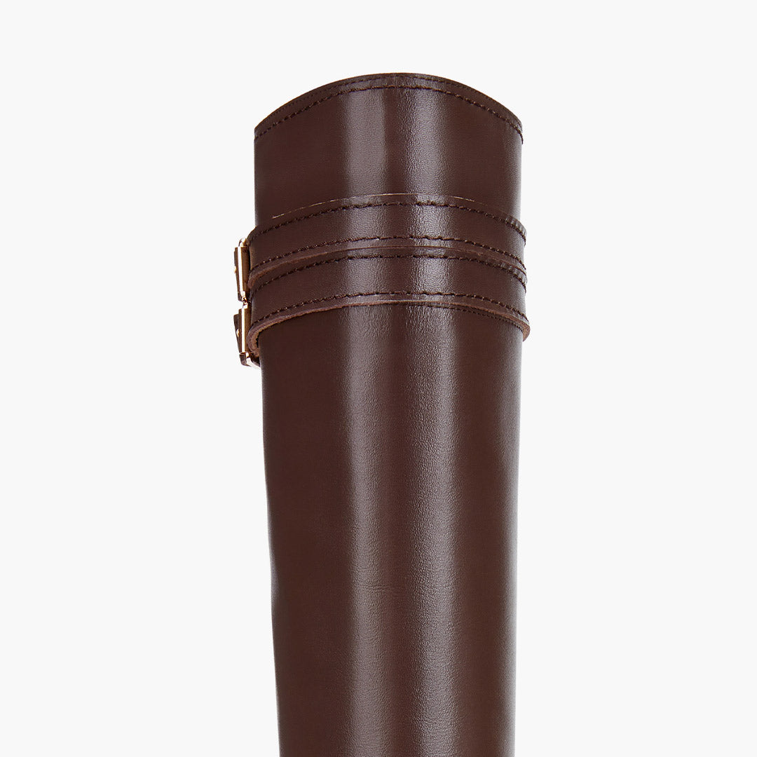 *CHICAGO BROWN - leather knee boots