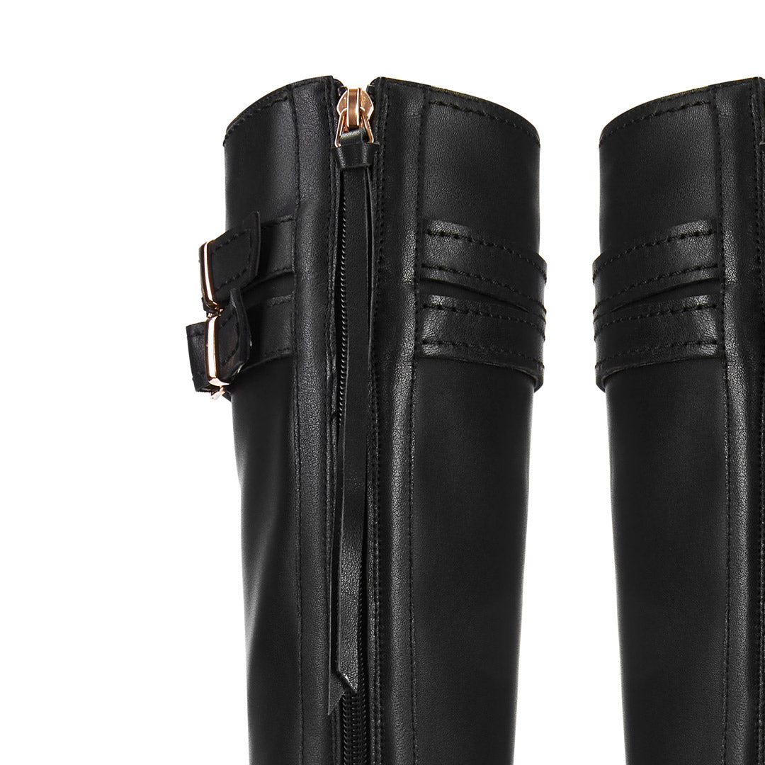 *CHICAGO BLACK - leather knee boots