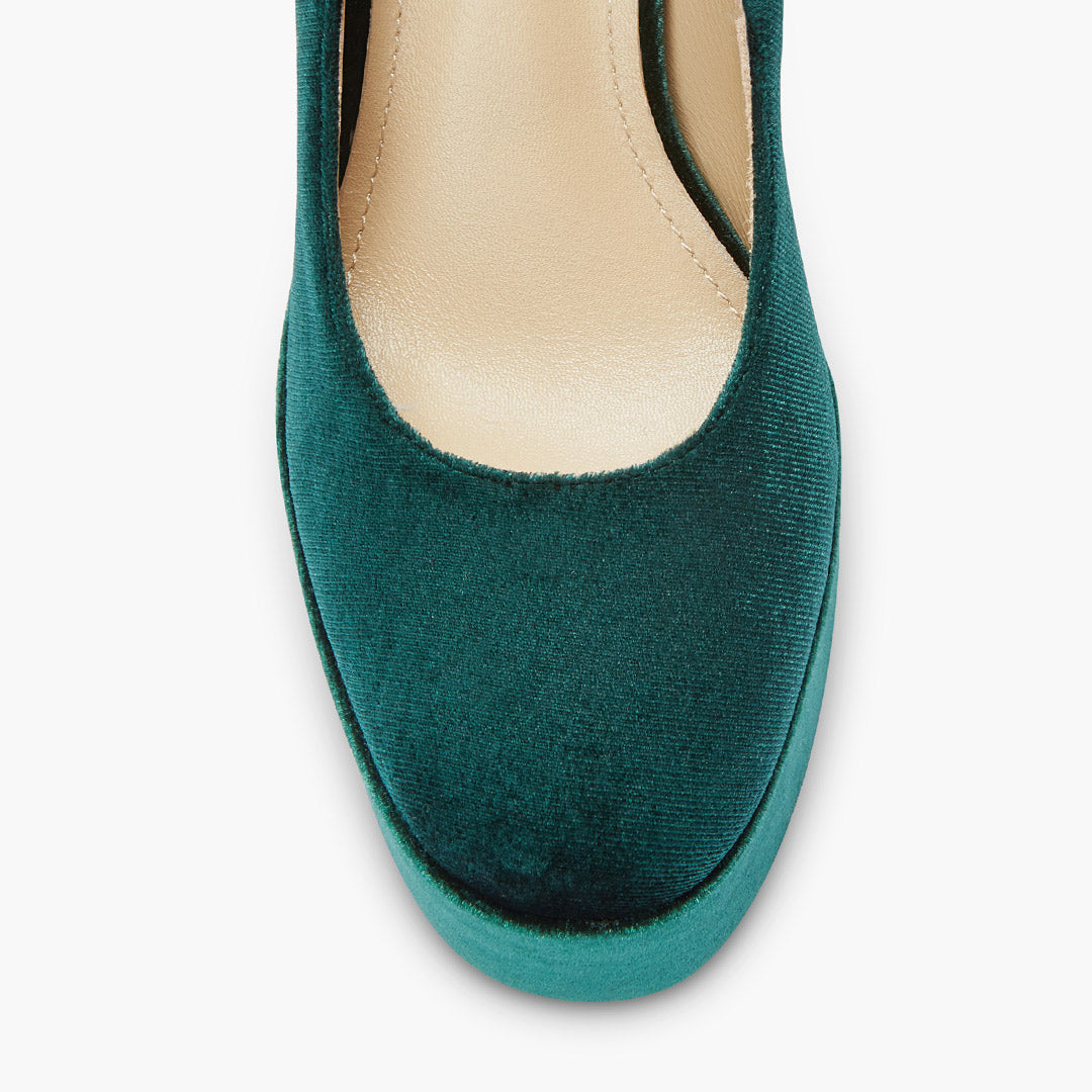 FABB - green velvet high platform