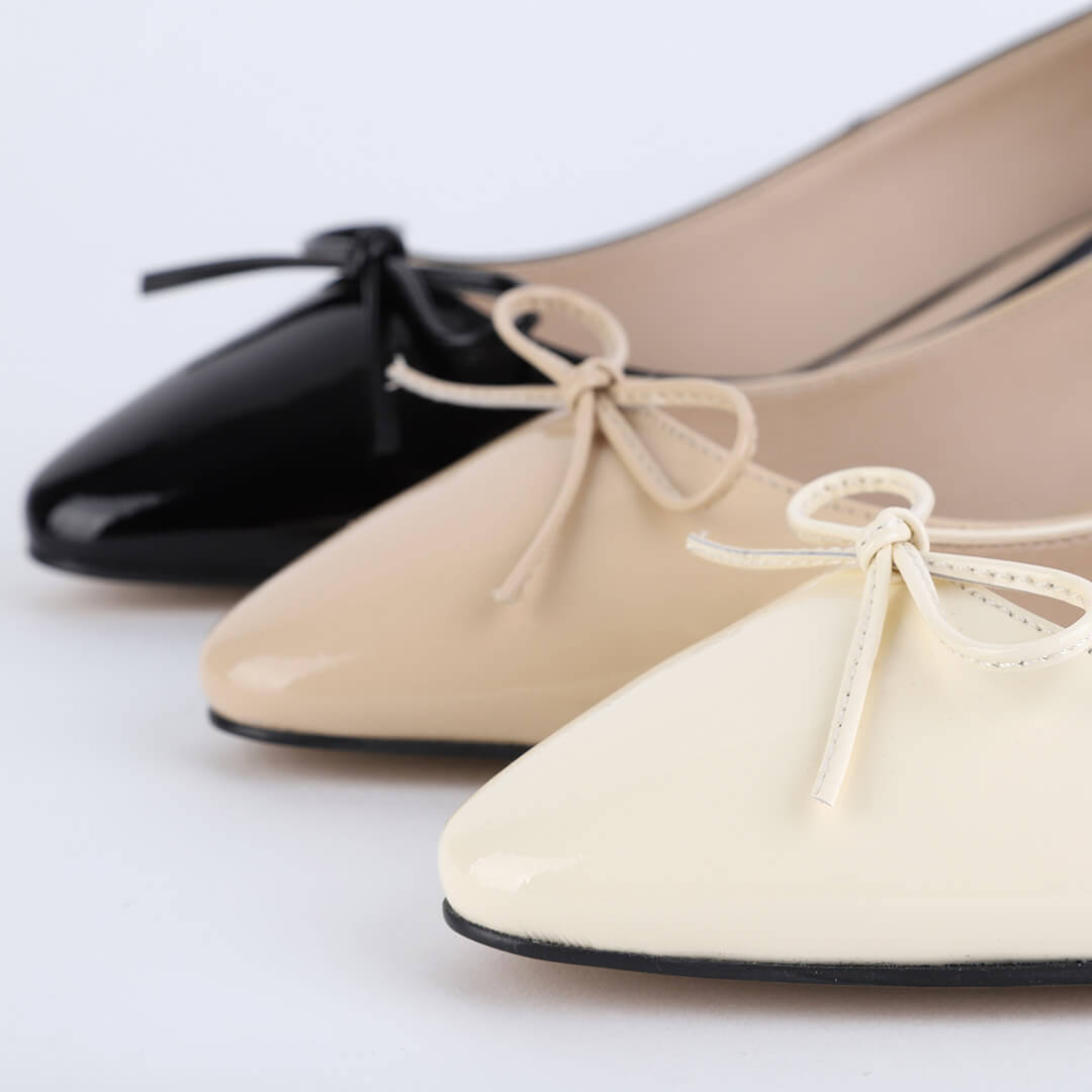 NEW HENRIETTA - patent chunky heel ballerina