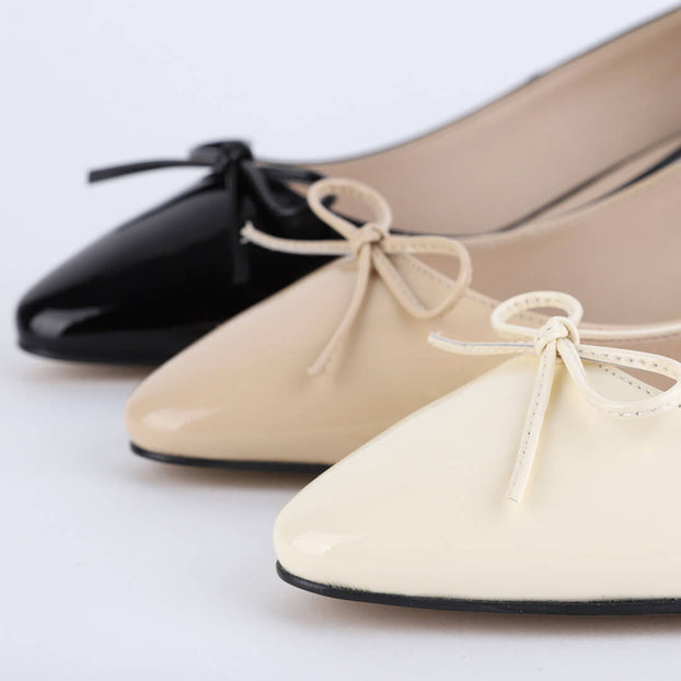 NEW HENRIETTA - patent chunky heel ballerina