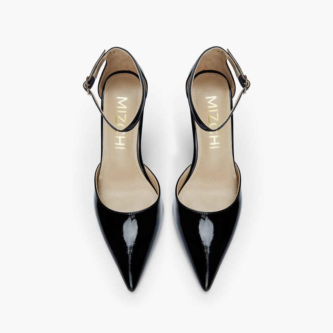 *BIANCA BLACK - classic ankle strap pumps