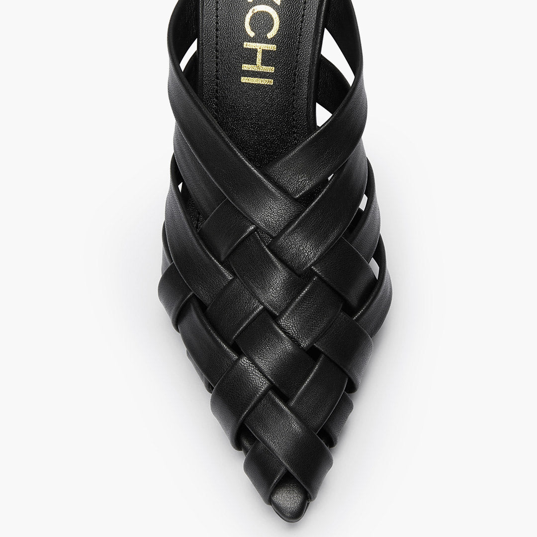 Kloss Black - Leather Wedge