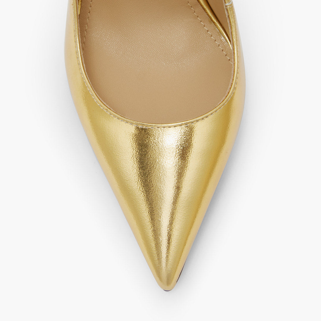 LAMIO- gold leather mules